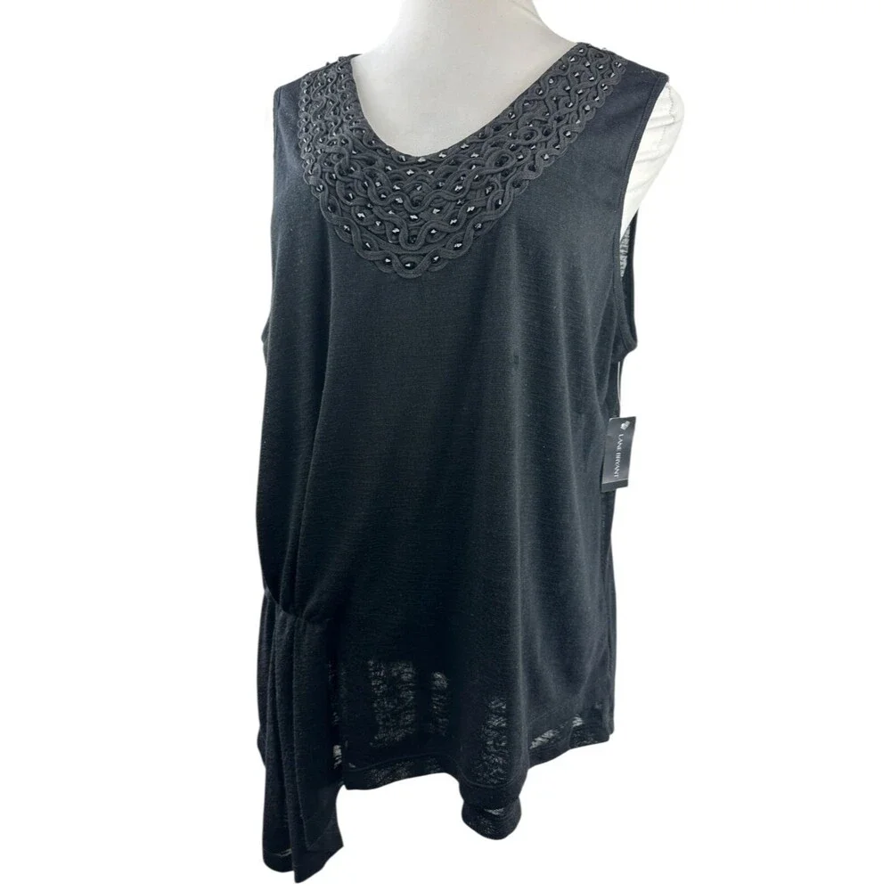 ✨2/$20 NWT Lane Bryant Sleeveless Embellished Rhinestone Top Size 22/24 HW452 - Picture 3 of 16